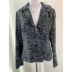 Vintage Briggs Petite White Flecked Twill 2-Button Blazer